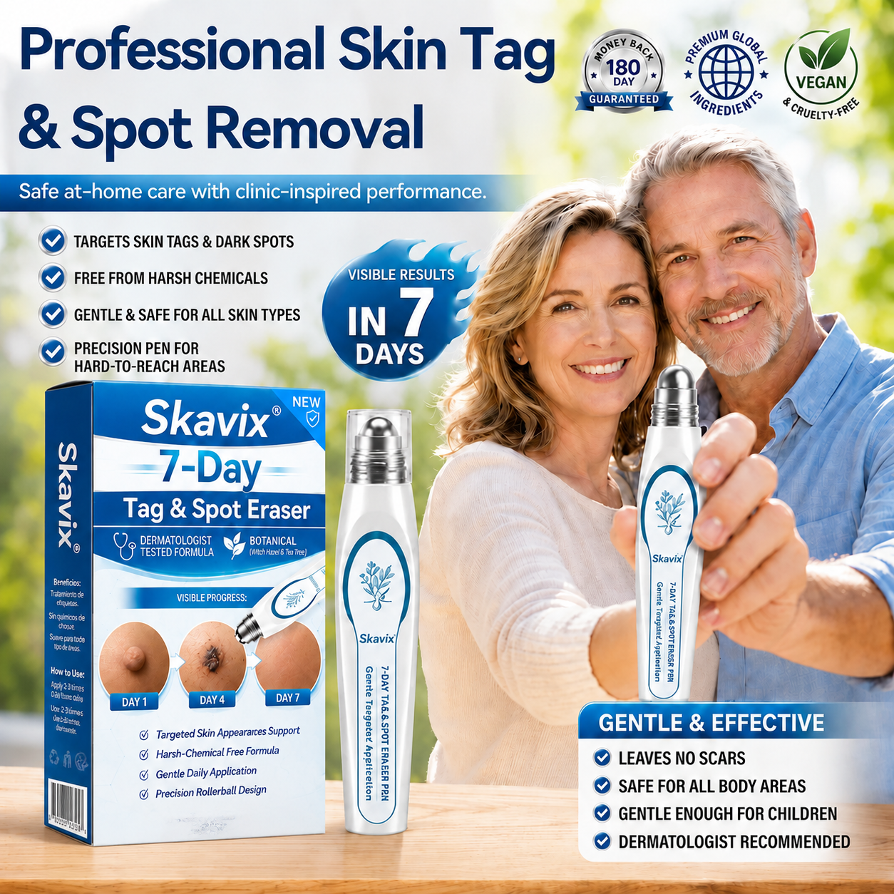 Skavix® 7-Day Skin Tag & Spot Eraser Painless & Scar-Free Advanced Imperfection Removal Rollerball Pen
